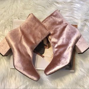 Free People Cecile Velvet Ankle Boots